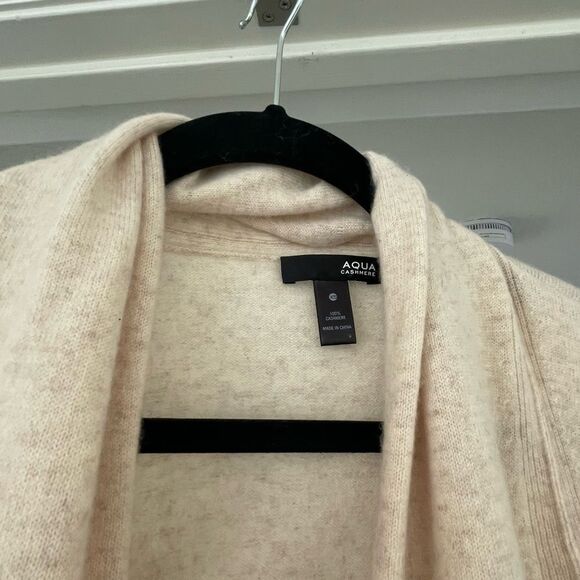 Aqua Cashmere Cream Open Front Women's Cardigan, XS - Picture 2 of 5